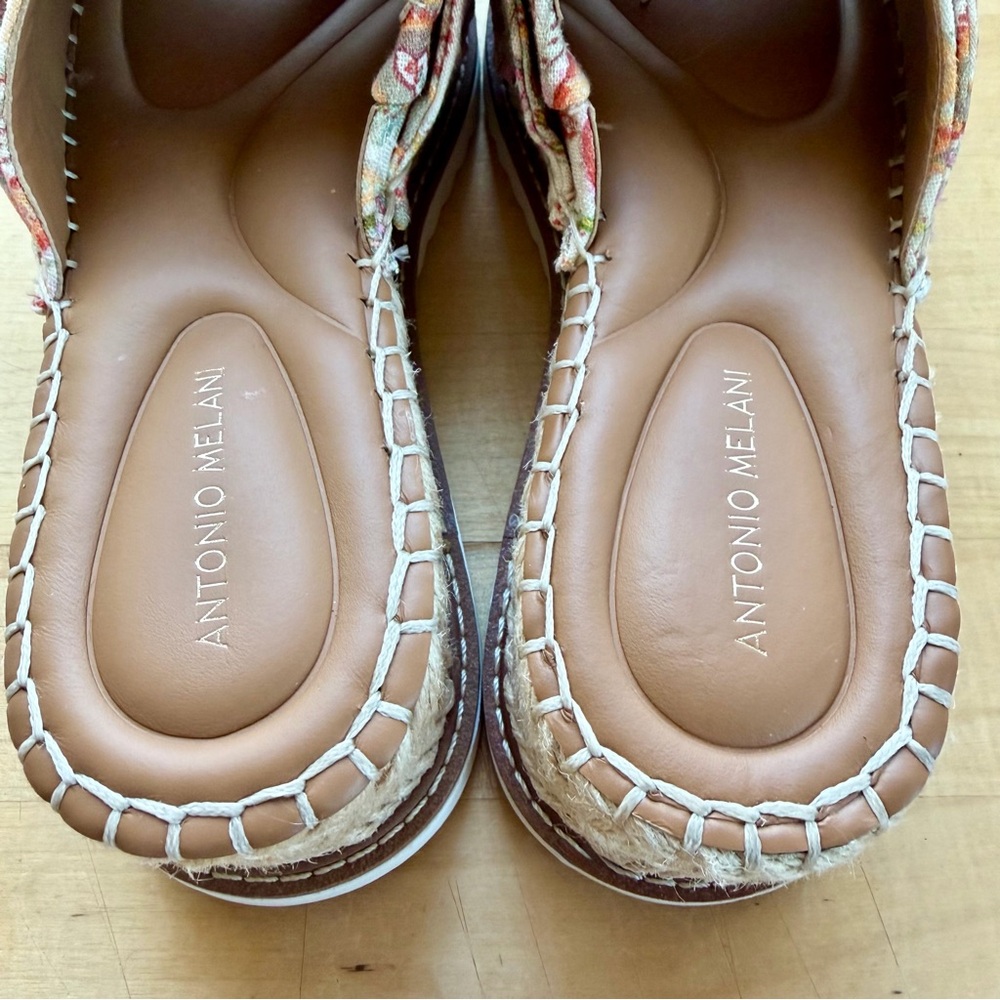 Antonio Melani Paisley Print Espadrille Bow Slides Boho Chic Resort Wear - 7.5 - Picture 8 of 12